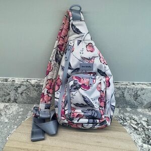Vera Bradley Hummingbird Pink Sling Crossbody Purse Bag Recycled Water Bottles